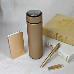 Boce Company Promotion Products Men's 4-in-1 Thermos Cup Pen USB Disk Mobile Power Charger Business Gift Set