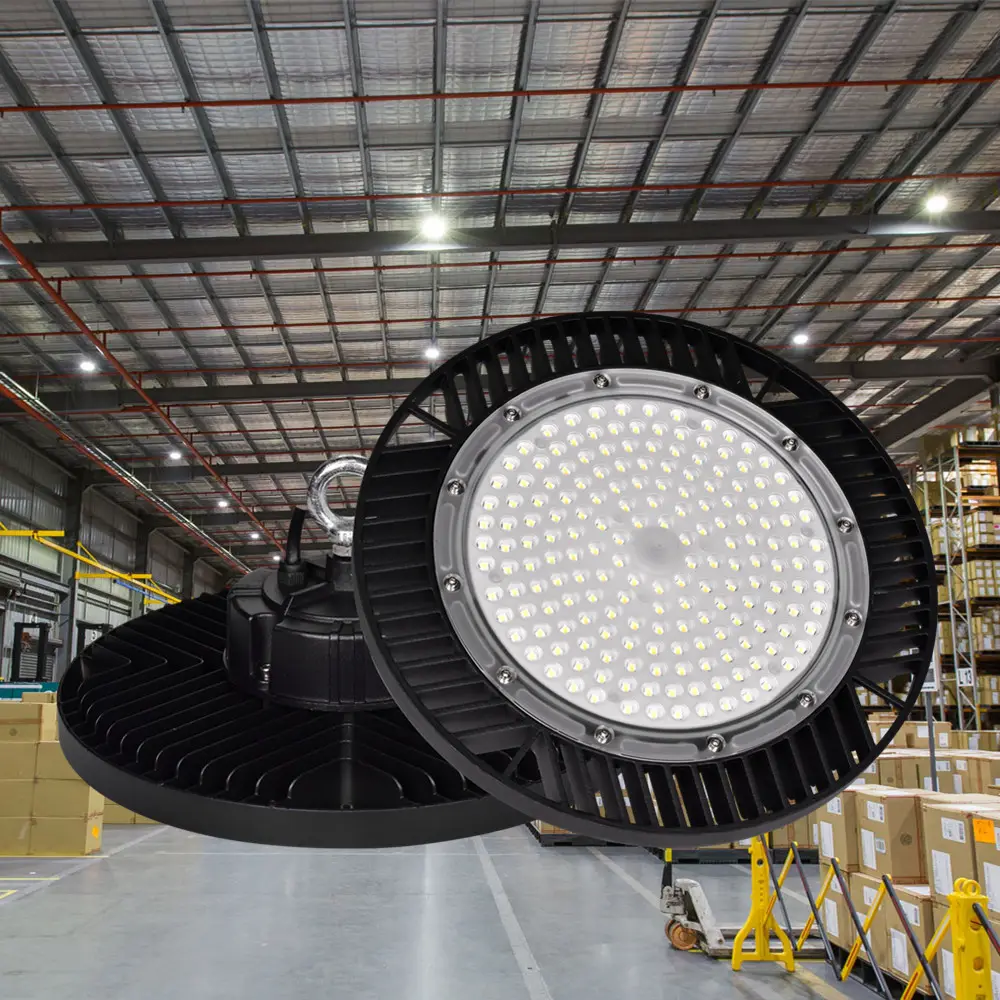 UFO LED high Bay Light 100W 150W 200W 240W เซ็นเซอร์เคลื่อนไหว0-10V ลดแสงคลังสินค้าสูงอ่าว