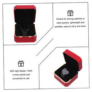 High End Octagonal Spray Paint with LED <b>Light</b> Watch Gift Box Velvet Universal Watch Packaging Box Customization - Product Image 2
