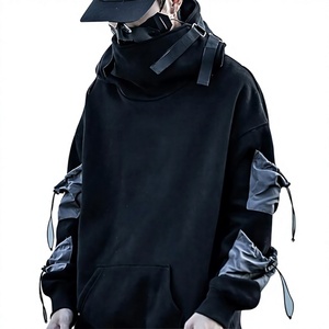 Sweat à capuche polaire doublé oversize pour homme, couleur unie, style streetwear, décontracté, pour l'hiver - Product Image 4