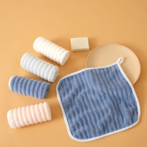 ชูฮุย แคนดี้ คอร์ดผ้าขนหนูกำมะหยี่ทรงสี่เหลี่ยม 30x30 ซม. ผ้าเช็ดมือดูดซับได้สำหรับทำความสะอาดห้องครัวห้องน้ำ - Product Image 4