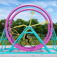 Manèges de parc d'attractions en plein air, manèges de fête foraine non motorisés à double rail, manèges électriques rotatifs à 360 degrés à vendre