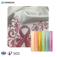 Hongcai corée qualité paillettes HTV gros doux Flexible rouleaux facile mauvaises herbes paillettes transfert de chaleur vinyle pour vêtements