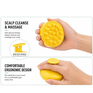 Custom Logo Unisex Silicone Mini <b>Hair</b> <b>Brush</b> 2 in 1 Scalp Massager <b>Brush</b> Cleaning Tool Portable Travel Bath <b>Brush</b> - Product Image 6