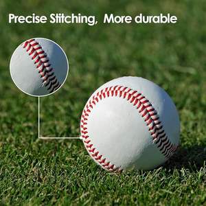 Secchio di palle da baseball in pelle-dimensioni Standard, confezione da 12 senza marchio e morbida da 9 pollici per la pratica e il campionato - Product Image 4