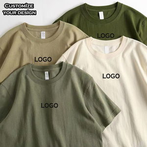Customized Men's Heavyweight Cotton T-Shirt 26S Double Yarn Custom Logo Tshirt Oversize Short Sleeves Trendy 290g T shirt - Product Image 1