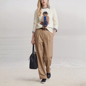 <span class=keywords><strong>Pull</strong></span> en tricot pour femme, col rond, classique, broderie ours en peluche, haut de gamme, polyvalent, décontracté, automne et hiver - Product Image 4