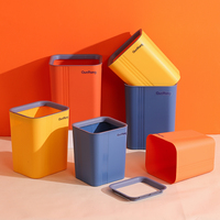 Vente en gros de poubelles élégantes en plastique orange uniques de Chine pour les chambres d'hôtel