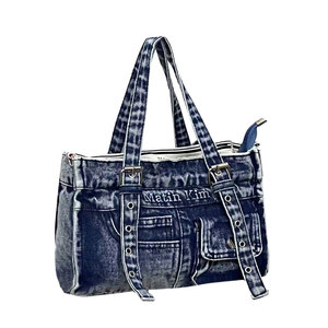 <span class=keywords><strong>กระเป๋า</strong></span>ผ้าเดนิม <span class=keywords><strong>MK</strong></span> ดีไซน์เฉพาะ, <span class=keywords><strong>กระเป๋า</strong></span>ผ้าโพลีเอสเตอร์สะพายไหล่เดียวอเนกประสงค์มีซิปปิด - Product Image 6