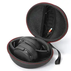 Caso Headphone impermeável sem fio portátil Carregando Zipper Eva Earphone Bag Leather Headphones Case Bag