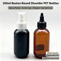 Bouteille à pompe en plastique de 100 ml, distributeur de liquide rechargeable en PET de qualité alimentaire pour shampoing, gel douche, savon pour les mains