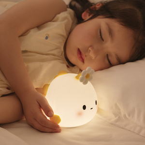 Lampu malam LED silikon, lampu silikon silikon ikan untuk tidur anak perempuan, lampu malam kamar tidur Baterai hangat cahaya putih - Product Image 6
