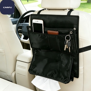 CARFU AC-2785 ที่เก็บของหลังเบาะรถยนต์คุณภาพสูง ทันสมัย ทำจากหนัง PU และโพลีเอสเตอร์อเนกประสงค์ ขนาด 65*45 ซม. แบบพับได้ แขวนได้ - Product Image 5