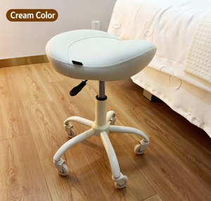 Extra Large Seat Barber Chair Rotating Salon <b>Stool</b> PU Upholstered Hair Studio Chair with <b>Wheels</b> - Product Image 3