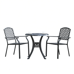 Set di Sedie da Giardino in Acciaio Antracite 22.05 X 25.59 X 35.04 Pollici, Elegante Seduta da Esterno con Design Durevole a Gambe a Sciabola - Product Image 1