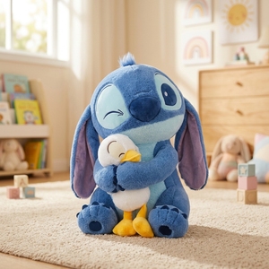 Lindo Peluche de <span class=keywords><strong>Pato</strong></span> Stitch, Juguete de Peluche Suave, Muñeco de Conejo Azul para Niños, Regalo - Product Image 5