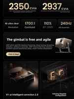Projecteur laser tricolore C1 Pro 4K ultra haute définition pour cinéma maison et jeux, 240 Hz, 2350 lumens