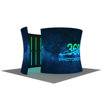 Cabine photo 360 personnalisée avec éclairage LED et toile de fond pour photographie