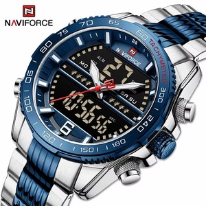 Drioshipping Luxury Business Digital Quartz Watch Dual Display Men Steel Wristwatch Waterproof Reloj Para Hombre De Cuarzo - Product Image 1