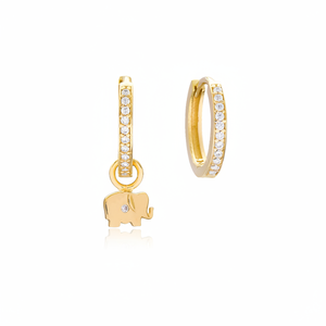 Boucles d'oreilles en plaqué or, bijoux pour femme, concept éléphant, animaux, Dangle, en argent Sterling 925, fait à la main - Product Image 2