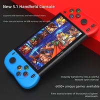 Console de jeu portable 5,1 pouces avec émulateurs, double joystick, compatible PSP, pour jeux d'arcade FC Punch King, écran couleur