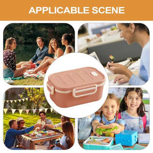 Double Layer Lunch Box Portable <b>Compartment</b> Bento Box Microwavable Food Container Picnic School Bento <b>Lunchbox</b> for Kids Children - Product Image 3