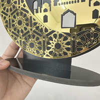 Décoration de table en acrylique en forme de lune Ramadan Moubarak, décorations Eid Moubarak pour la maison 2025, cadeaux de décoration de centre de table islamique pour mosquée musulmane