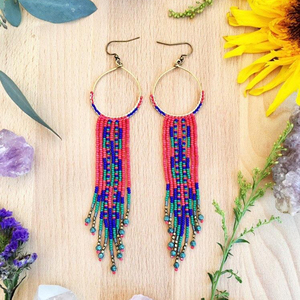   Pendientes Largos Hechos a Mano con Cuentas Mágicas, Pendientes Bohemios con Cuentas - Product Image 1