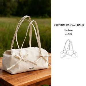 Sac à main en toile de coton personnalisé, sac à main pliable, nouveau sac à bandoulière Boston en toile tendance - Product Image 3