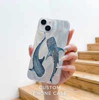 Étui transparent en TPU avec motif requin baleine aquarelle charmant, coque de téléphone souple et esthétique pour iPhone 17 16 15 14 13 Pro Max