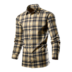 Streetwear Private <span class=keywords><strong>Label</strong></span> Plaid in cotone nero <span class=keywords><strong>camicie</strong></span> di flanella per gli uomini con bottoni manica lunga pronto per la spedizione 1022 - Product Image 2