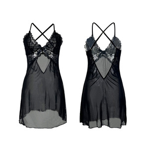 Lingerie Sexy <span class=keywords><strong>per</strong></span> Donne, Camicia da Notte con Bordo in Pizzo, Abito da Notte Senza Maniche, Taglia S-L - Product Image 2