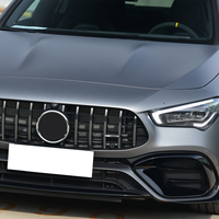 Pour Mercedes CLA45 AMG C118 2020+ Kit carrosserie en PP noir brillant pour pare-chocs avant, avec garniture de contour de feux antibrouillard et enjoliveur de canard de feux antibrouillard