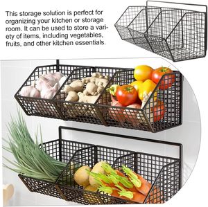 <b>Hanging</b> <b>Wire</b> Kitchen Storage <b>Basket</b> Adhesive Cabinet Door Organizer Pantry Organization Rack and Shelf No Drilling Required - Product Image 2