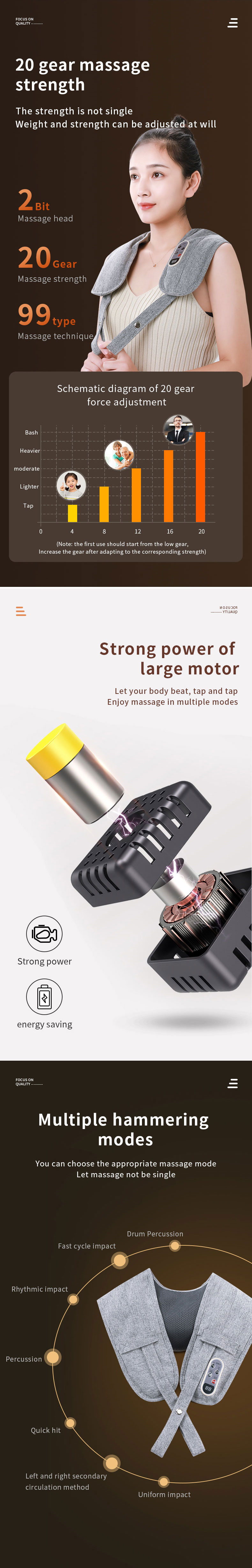 Heating Device 4 Key Back Neck Shoulder Massager Muscle Pain Relief Electric Shiatsu massage shawl