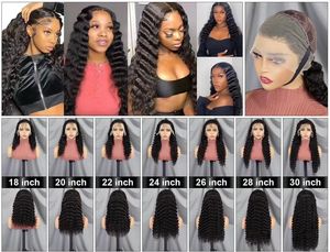 Sin pegamento 13x4 360 encaje completo suelto profundo HD encaje PELUCAS CABELLO humano rizado cutícula Aligine encaje frontal pelucas transparente indio Peluca de pelo - Product Image 4