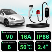 Chargeur EV portable certifié CE RoHS 11KW, station de charge de niveau 2 de type 2, chargeur EVSE triphasé, démarreur de voiture portable