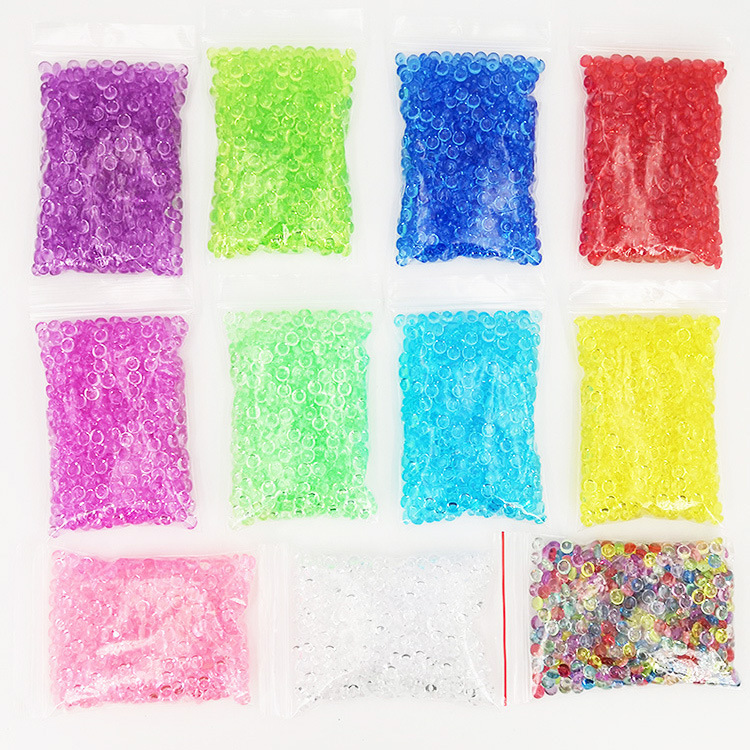CCINEE Fischschalen-Perlen Für Schleim – 60 G, Bunte Plastikperlen (Rosa, Rot, Weiß, Blau) – Für DIY-Slime & Bastelprojekte