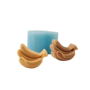 Nicole Fruit-moldes de silicona para jabón en 3D, moldes artesanales de silicona con forma de plátano, moldes para Fondant de pastel