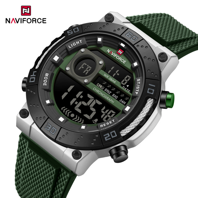 NAVIFORCE 9241T Original Wholesale World Time Silicone Strap Fashion Sport Alarms Analog Digital Watch Men