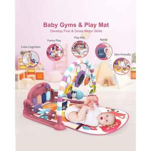 Tapis d'éveil pour bébé, gymnase, piano amusant, tapis d'activités pour le temps passé sur le ventre, 5 jouets sensoriels, musique, lumières, jouet éducatif, plastique écologique, pique-nique - Product Image 6