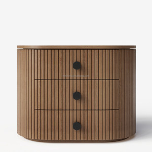 Ferly đương đại đầy đủ đồ nội thất phòng ngủ đặt sồi đóng cửa đầu giường với ngăn kéo Bàn Cạnh Giường ngủ để sử dụng nhà - Product Image 4