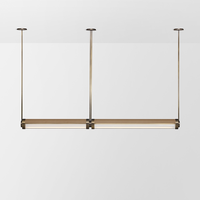 Luminaire suspendu linéaire LED moderne minimaliste de style américain pour îlot de cuisine, bar, salle à manger, villa, hôtel