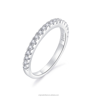 Starsgem 925 ayar gümüş yüzük Eternity Band DEF VVS Moissanite taş alyanslar kadınlar için