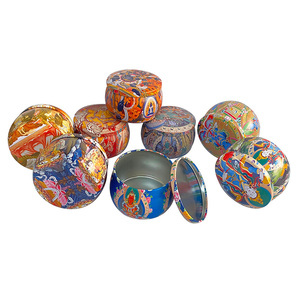 برطمان شمع الصويا معدني دائري فارغ للبيع بالجملة، سعة 4 أونصة و 5 أونصة، بألوان أسود وأبيض وذهبي، علبة صفيح مناسبة للسفر - Product Image 4