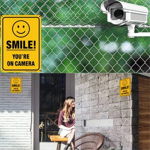 Panneau vidéo « Souriez, vous êtes en caméra » 10 x 7 pouces, en aluminium robuste antirouille de 0,040 pouce pour la sécurité domestique, les entreprises et les caméras de vidéosurveillance - Product Image 6