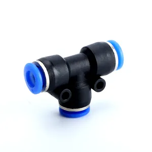 Bahoo PE-1/4 1/4" Male Branch Tee Tube OD Union Tee Type Push To Quick Connect Tube Plastic Pneumatic Fitting
