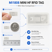 Mi1808 Programlanabilir 13.56Mhz NTAG213/215/216/424 Dna Mini Etiket Yeniden Yazılabilir Kendinden Yapışkanlı NFC Etiket Sticker RFID Etiket