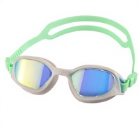 Lunettes de natation professionnelles pour adultes, monobloc, en silicone, avec verres anti-buée, protection UV, électroplaquées