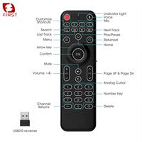 Mini clavier sans fil MX9 personnalisé avec télécommande vocale double face, adapté aux décodeurs TV, ordinateurs et microphones